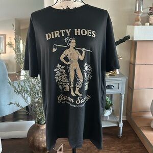 Black Graphic Tee with Funny Gardening design